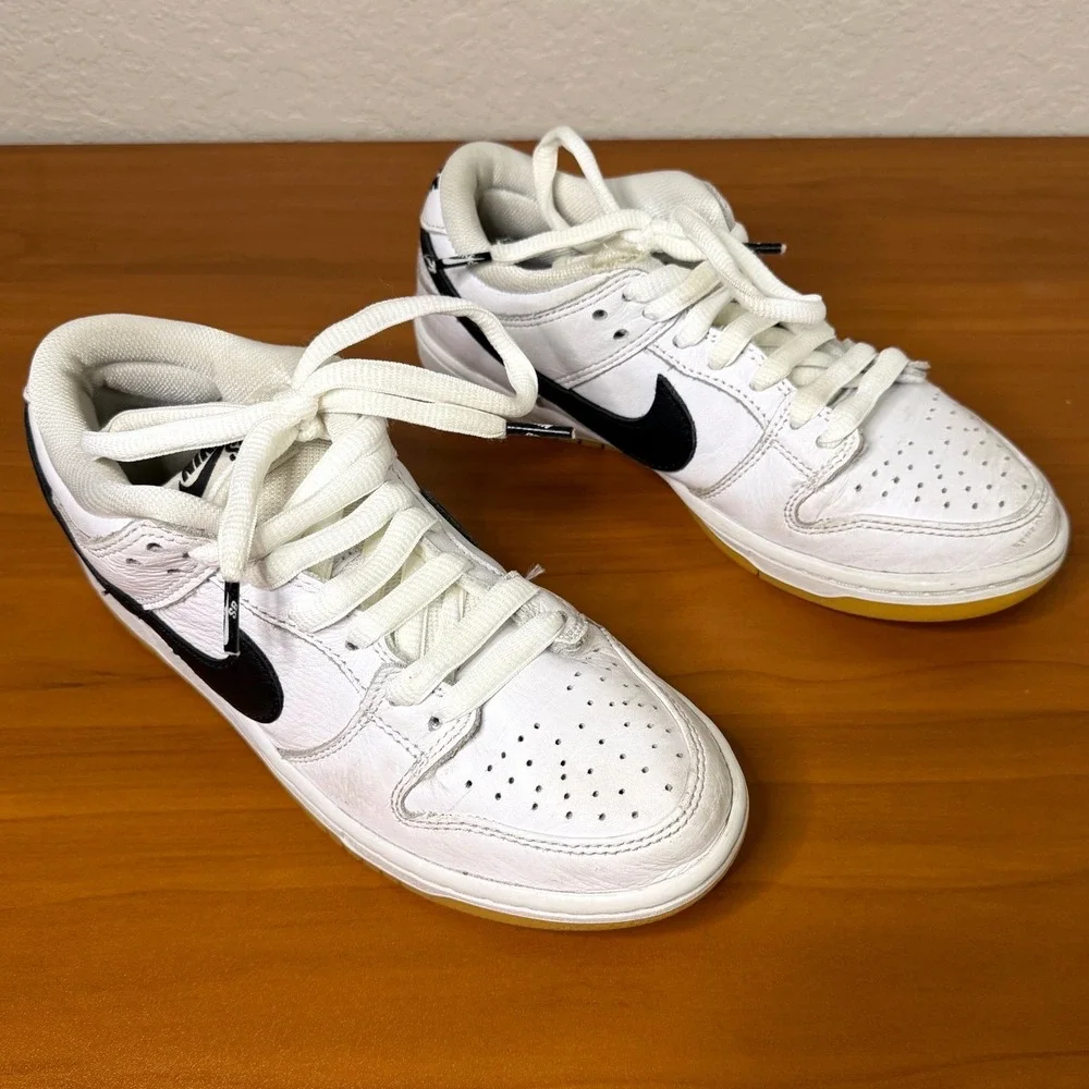 Nike SB Dunk Low Pro White Gum Black Sneakers CD2563-101 Mens 5.5